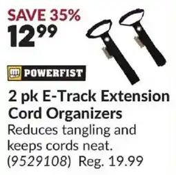 Princess Auto Powerfist e-track extension cord organizers offer