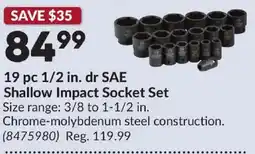 Princess Auto 19 pc 1/2 in. dr SAE Shallow Impact Socket Set offer