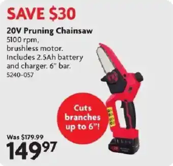 20v pruning chainsaw