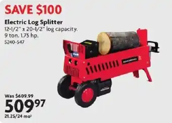 BenchMark electric log splitter