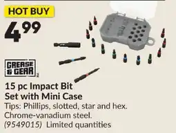 Princess Auto Grease & Gear 15 pc Impact Bit Set with Mini Case offer