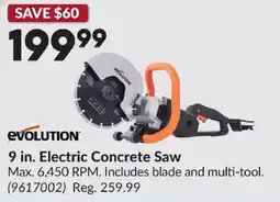 Princess Auto evolution 9 in. electric concrete saw offer