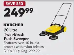 Princess Auto Karcher 20 litre twin-brush push sweeper offer