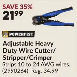 Princess Auto Powerfist adjustable heavy duty wire cutter/strapper/crimper offer
