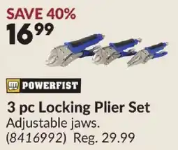 Princess Auto Powerfist 3 pc Locking Plier Set offer