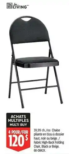 Canadian Tire Hill Living Fabric High-Back Folding Chair offer