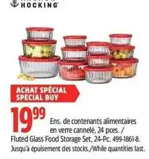 Canadian Tire Hocking fluted glass food storage set offer