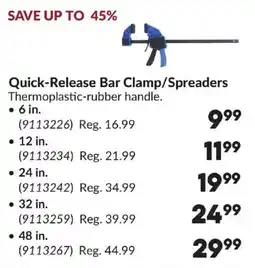 Princess Auto Quick-Release Bar Clamp/Spreaders offer