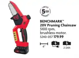Home Hardware Benchmark 20v pruning chainsaw offer