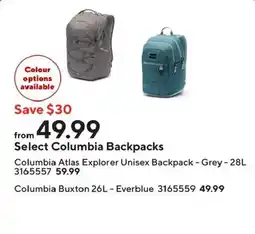 Staples Select Columbia Backpacks offer