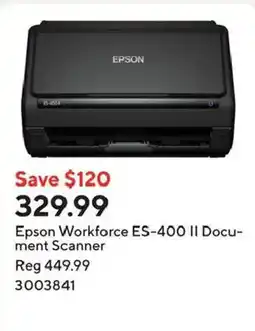 Staples Epson Workforce ES-400 II Document Scanner offer
