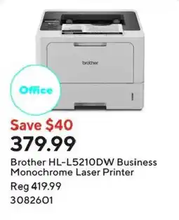 Staples Brother HL-L5210DW Business Monochrome Laser Printer offer