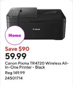 Staples Canon Pixma TR4720 Wireless All-In-One Printer - Black offer