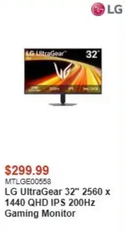 Canada Computers LG UltraGear 32" 2560 x 1440 QHD IPS 200Hz Gaming Monitor offer