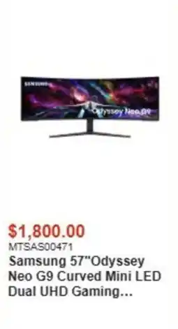 Canada Computers Samsung 57" Odyssey Neo G9 Curved Mini LED Dual UHD Gaming offer