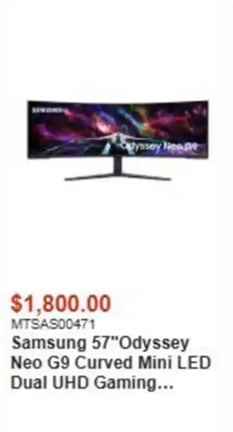 Samsung 57" Odyssey Neo G9 Curved Mini LED Dual UHD Gaming