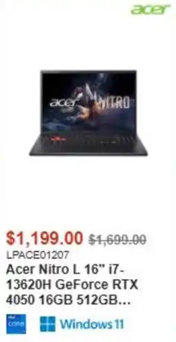 Canada Computers Acer Nitro L 16" i7-13620H GeForce RTX 4050 16GB 512GB offer