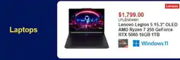 Canada Computers Lenovo Legion 5 15.3" OLED AMD Ryzen 7 250 GeForce RTX 5060 16GB 1TB offer
