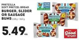 IGA Pretzilla soft pretzel bread burger slider or sausage buns offer