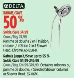 Canadian Tire Delta In2ition 2-in-1 Shower Head, Chrome. 63-1250-8. offer