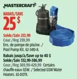 Canadian Tire Mastercraft pool pump kit offer