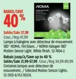 Canadian Tire Noma halogen motion sensor light offer