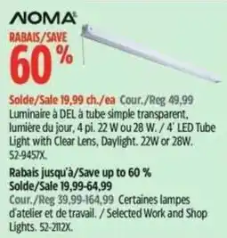 Canadian Tire Noma luminaire à del à tube simple transparent offer