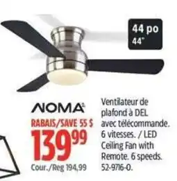 Canadian Tire Noma ceiling fan with led offer