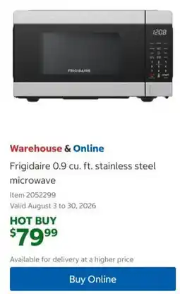 Costco Frigidaire 0.9 cu. ft. stainless steel microwave offer