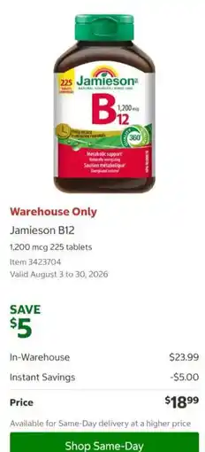 Costco Jamieson B12 offer