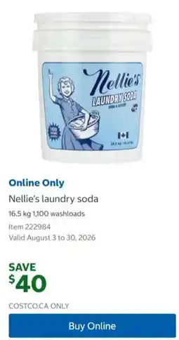 Costco Nellie's laundry soda offer