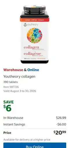Costco Youtheory collagen offer