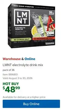 Costco Lmnt electrolyte drink mix offer