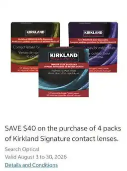 Costco Kirkland Signature contact lenses offer