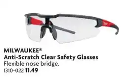 Home Hardware Milwaukee anti-scratch clear safety glasses offer