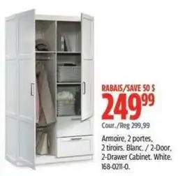 Canadian Tire 2-Door, 2-Drawer Cabinet. White. offer