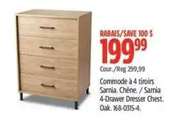 Canadian Tire Sarnia 4-drawer dresser chest. Oak offer