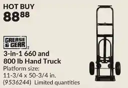 Princess Auto Grease & Gear 3-in-1 660 and 800 lb Hand Truck offer