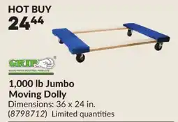 Princess Auto Grip 1,000 lb Jumbo Moving Dolly offer