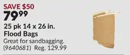 Princess Auto Flood Bags offer