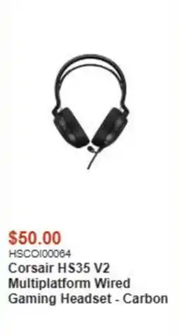 Canada Computers Corsair HS35 V2 Multiplatform Wired Gaming Headset - Carbon offer