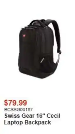 Canada Computers Swiss Gear 16" Cecil Laptop Backpack offer