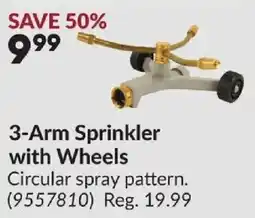Princess Auto 3-arm sprinkler with wheels offer