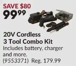 Princess Auto 20v cordless 3 tool combo kit offer