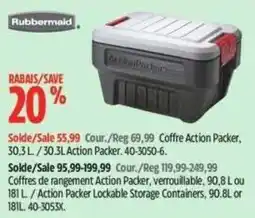 Canadian Tire Rubbermaid coffre action packer offer