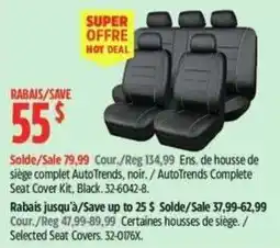 Canadian Tire AutoTrends Complete Seat Cover Kit, Black offer