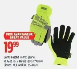 Canadian Tire Mechanix FastFit Hi-Viz Yellow Gloves offer