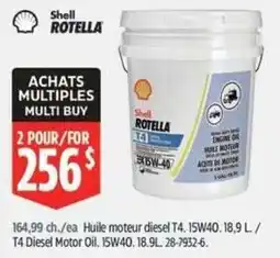 Canadian Tire Shell rotella t4 diesel motor oil 15w40 offer