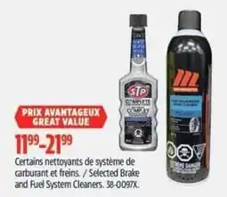 Canadian Tire Selected Brake and Fuel System Cleaners offer