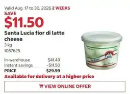 Costco Santa lucia fior di latte cheese offer
